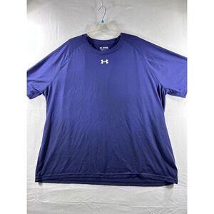 Under Armour HeatGear Mens 4XL Navy Blue Short Sleeve Athletic T-Shirt Raglan‎